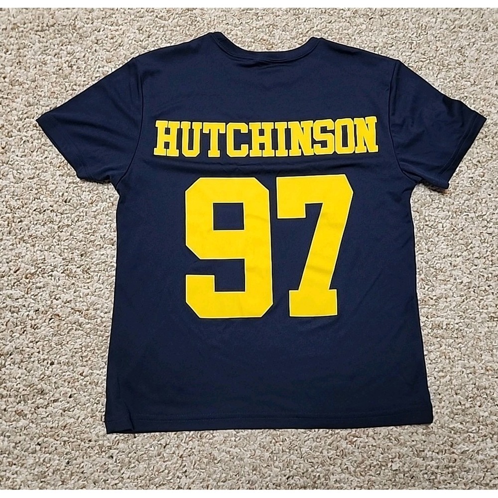 Valiant NIL Michigan Wolverines‎ Shirt Blue Hutchinson Youth Medium